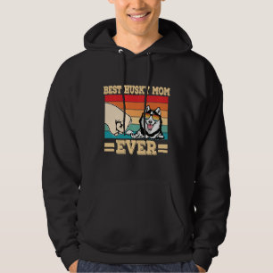 Veste À Capuche Vintage Meilleur Husky Maman Jamais Fist Bump Funn