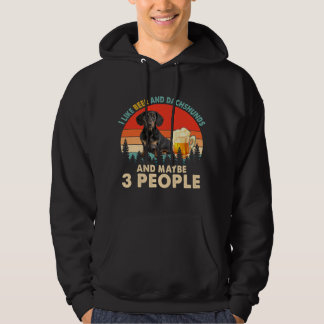 Veste À Capuche Vintage Retro J'Aime Bière Et Dachshund Peut-Être