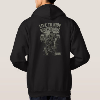 Veste À Capuche Vivre pour rouler Rouler pour vivre Barbu Motard C