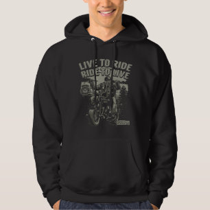 Veste À Capuche Vivre pour Rouler, Rouler pour Vivre Moto