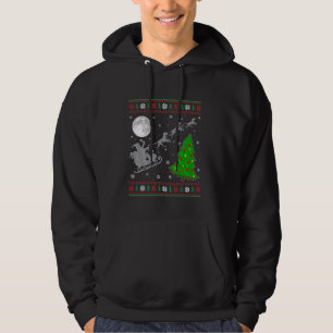Veste À Capuche Vizsla moche Chien Xmas Éclairage arbre Père Noël