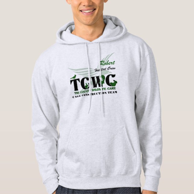 Veste À Capuche Volontaire de logo de TCWC - volontaire/nom de (Devant)