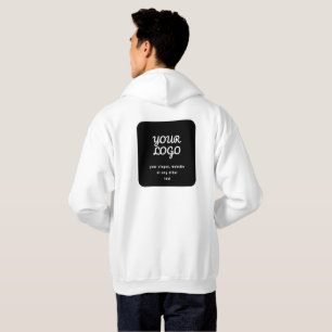 Veste À Capuche Votre Logo & Slogan ou autre texte   Noir et blanc