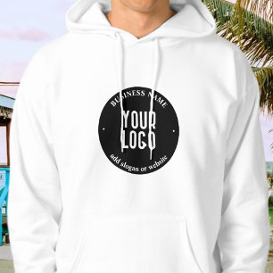 Veste À Capuche Votre texte et votre logo téléchargé   Noir et bla