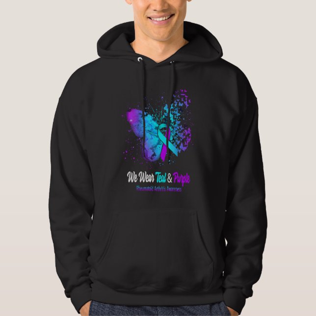 Veste À Capuche We Wear Teal And Purple Rheumatoid Arthritis Aware (Devant)