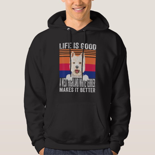 Veste À Capuche West Highland White Terriers rend votre vie agréab (Devant)