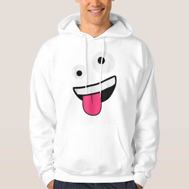 Veste À Capuche WI-ld Silly Crazy Eyes Zany visage Emojis Hallo (Devant)