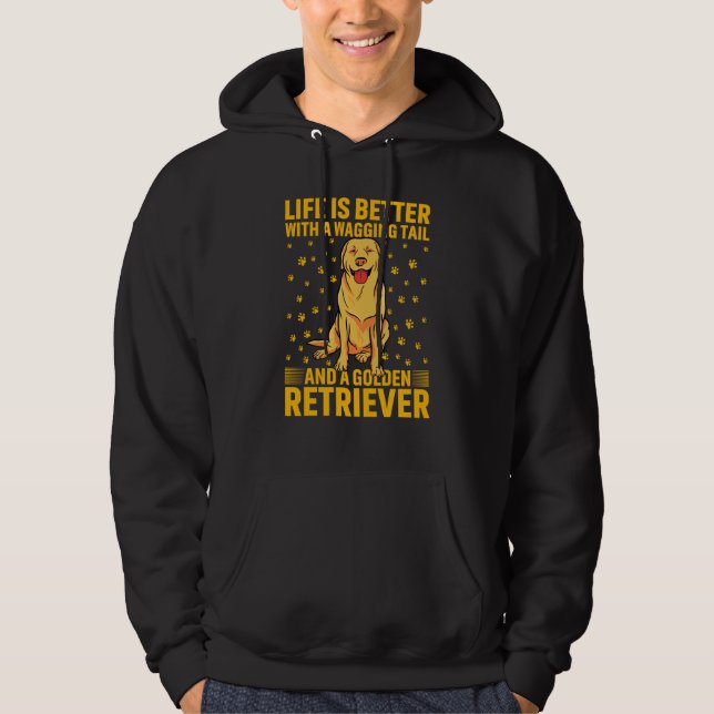 Veste À Capuche with a wagging tail and a Golden Retriever (Devant)