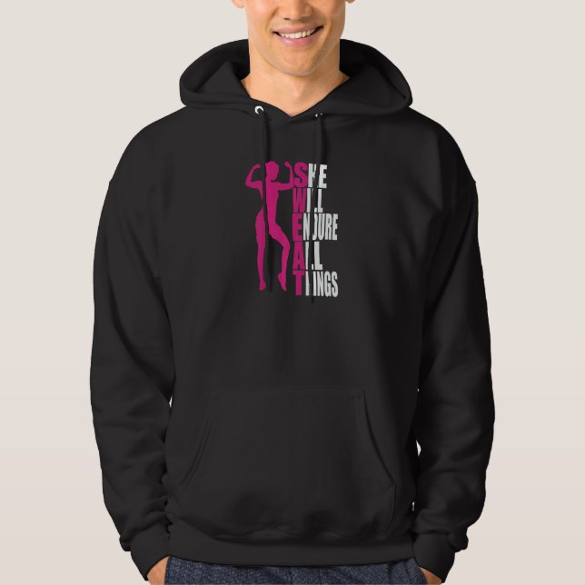Veste À Capuche Womens She Will Endure All Things Fitness Gym Wome (Devant)