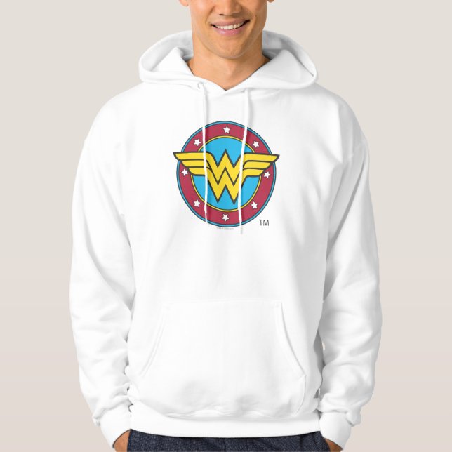 Veste À Capuche Wonder Woman | Logo Cercle & Etoiles (Devant)