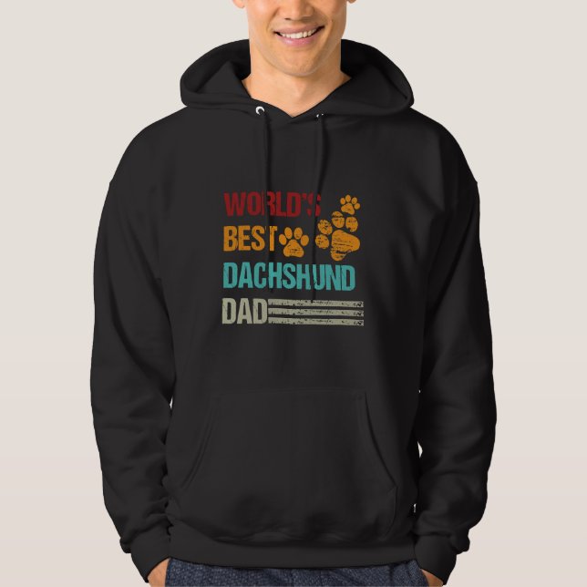 Veste À Capuche World S Meilleur Dachshund Papa Journée Mondiale D (Devant)