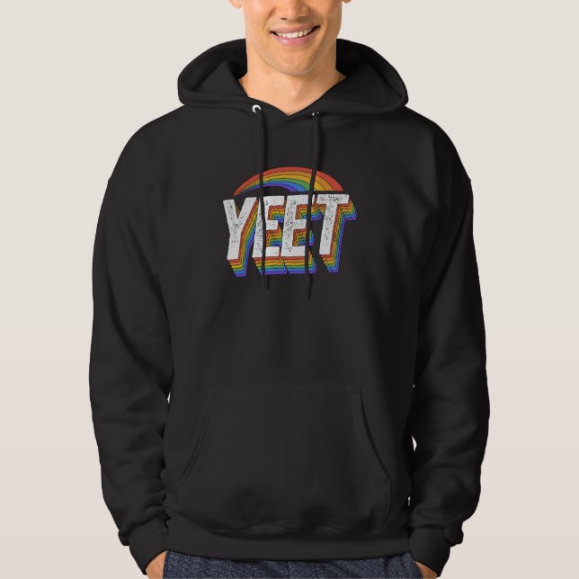 Veste À Capuche Yeet  Gay Pride  Meme Retro Distressed Grunge (Devant)