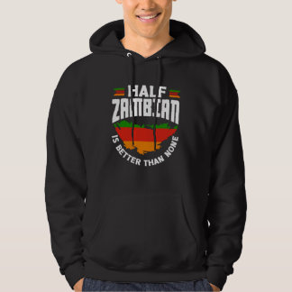 Veste À Capuche Zambien Zambie Drapeau Zambien Demi-Zambien Est Mi