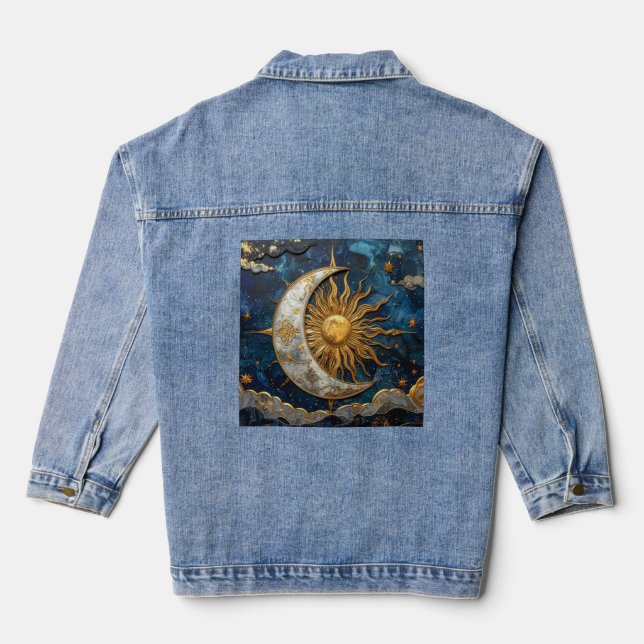 Veste de Denim céleste Whimsical Enchanted Skies (Verso)