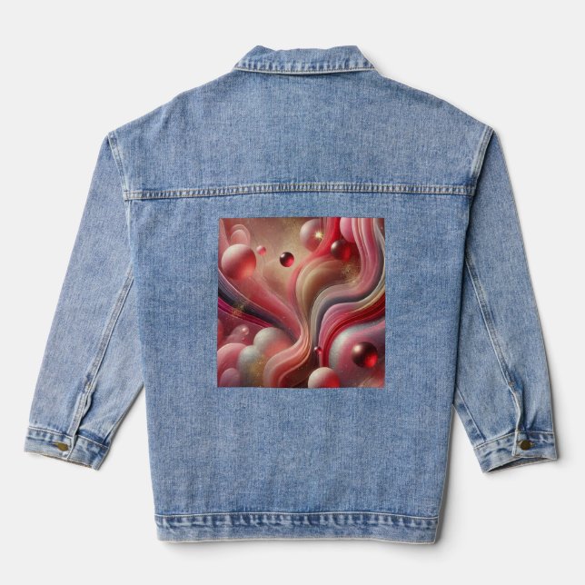 Veste Denim avec patch d'art Abstrait (Verso)