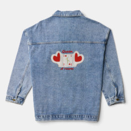 Veste Denim avec Reine des coeurs design