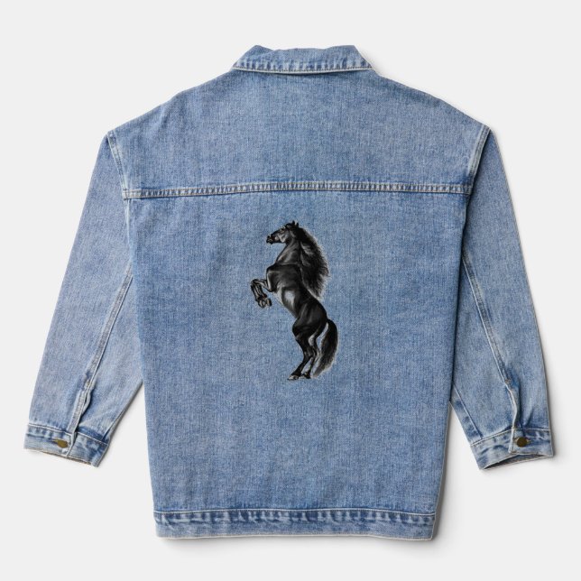 Veste Denim, cheval sauvage noir droit (Verso)