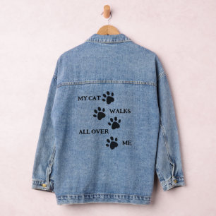 Veste Denim Design Empreinte de patte noire