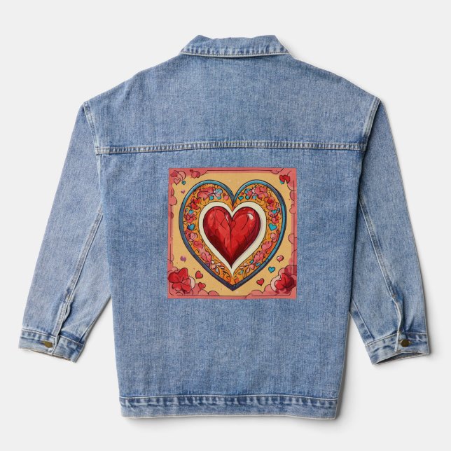 Veste Denim, encre traditionnelle : Art sur tissu (Verso)
