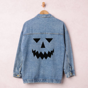 Veste Denim Face Citrouille noir