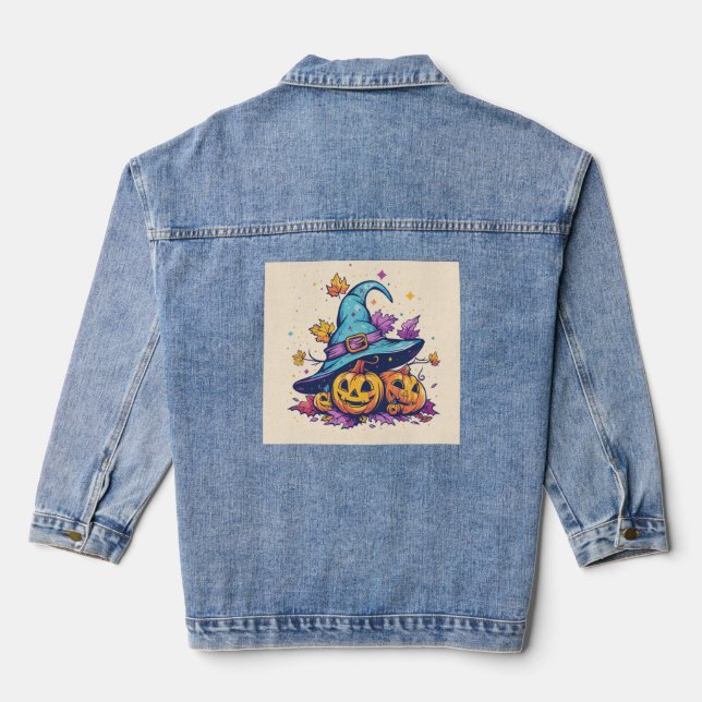 Veste Denim Femme citrouille (Jean Jacket), Denim (Verso)