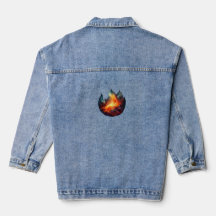 Veste Denim Femme - Flames Artwork