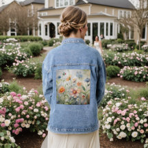 Veste Denim fleur sauvage