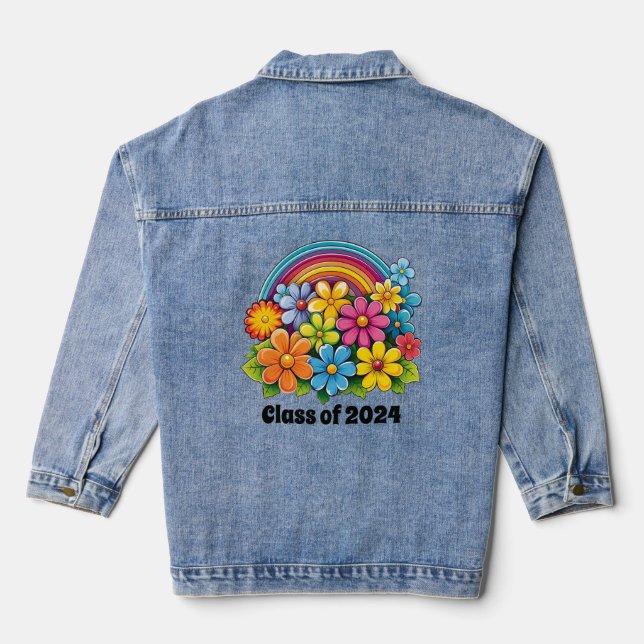 Veste Denim Graduation Arc-en-ciel Floral (Verso)