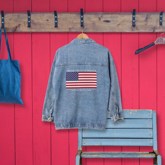 Veste Denim personnalisée American Flag (Créateur téléchargé)