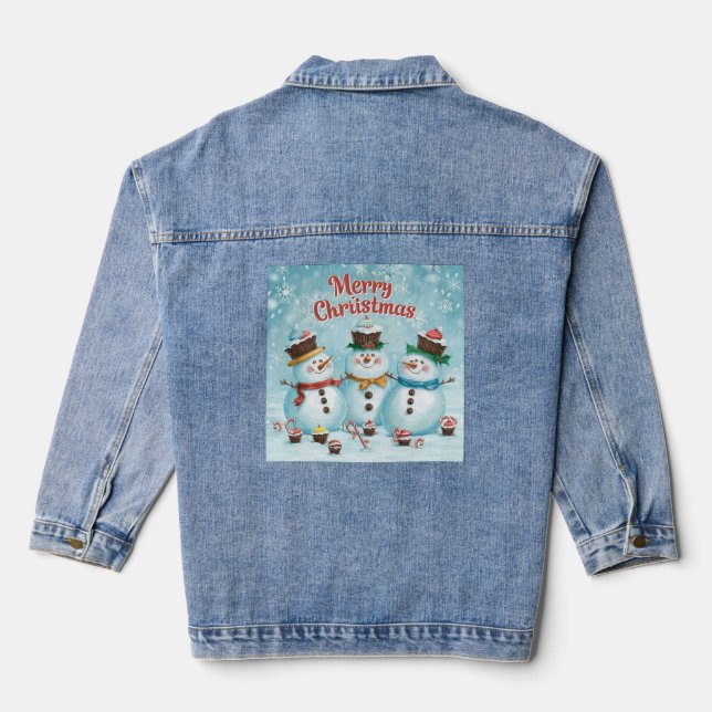 Veste Denim Snowman d'hiver (Verso)