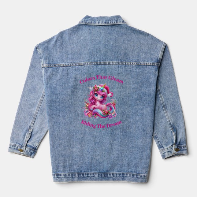 Veste Denim Unicorn Rose (Verso)