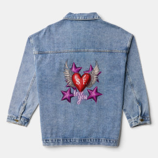 Veste en denim personnalisée Love You