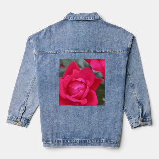 Veste en jean avec motif de rose