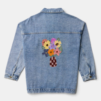 Veste en jean avec motif floral