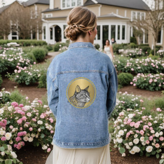 Veste en jean chatte fantaisiste ludique