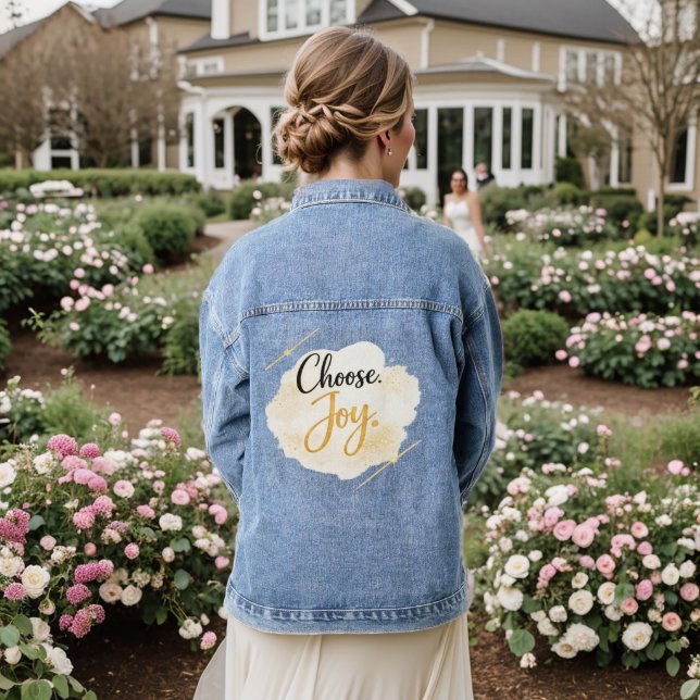 Veste en jean « Choose Joy » (Mariage Retour)