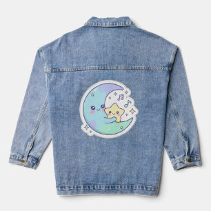 Veste en jean élégante pour femmes Lune et Étoiles