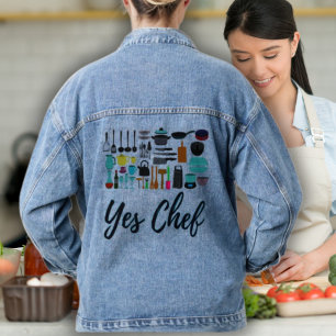 Veste en jean en denim bleu Oui Chef