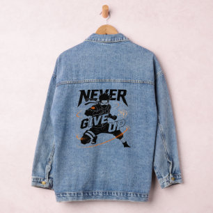 Veste en jean Ne jamais abandonner