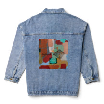 Veste en jean Statement avec œuvre d'art abstraite
