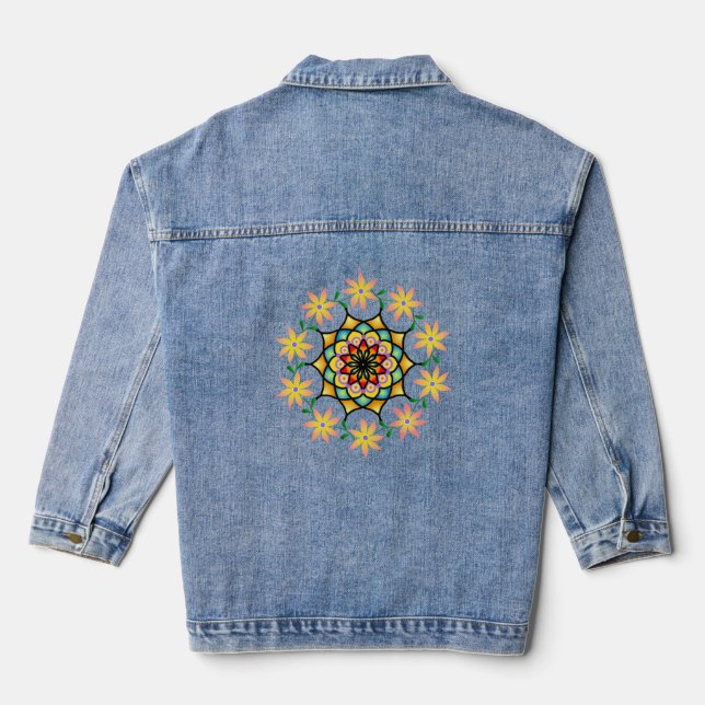 Veste Mandala Denim Flower pour femmes (Verso)