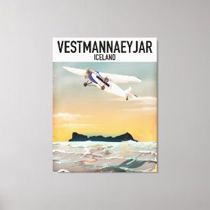 Vestmannaeyjar Island Reiseplakat. Leinwanddruck