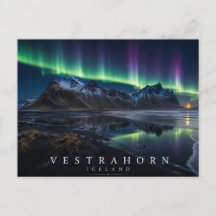 Vestrahorn-Berg Stokksnes Island Aurora