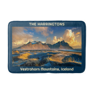 Vestrahorn-Gebirge mit benutzerdefiniertem Text, I Badematte