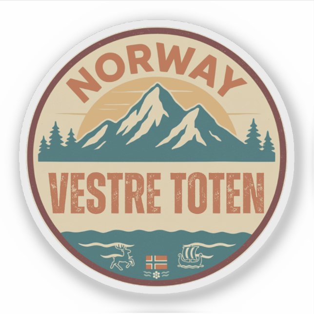 Vestre Toten, Norge Norwegen Aufkleber (Vorderseite)