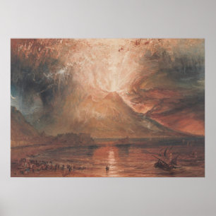 Vesuv in Eruption Neapel Italien J. Turner Poster
