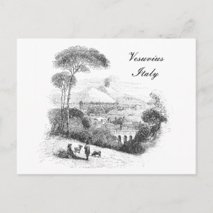 Vesuv-Vulkan und Neapel alte Postkarte