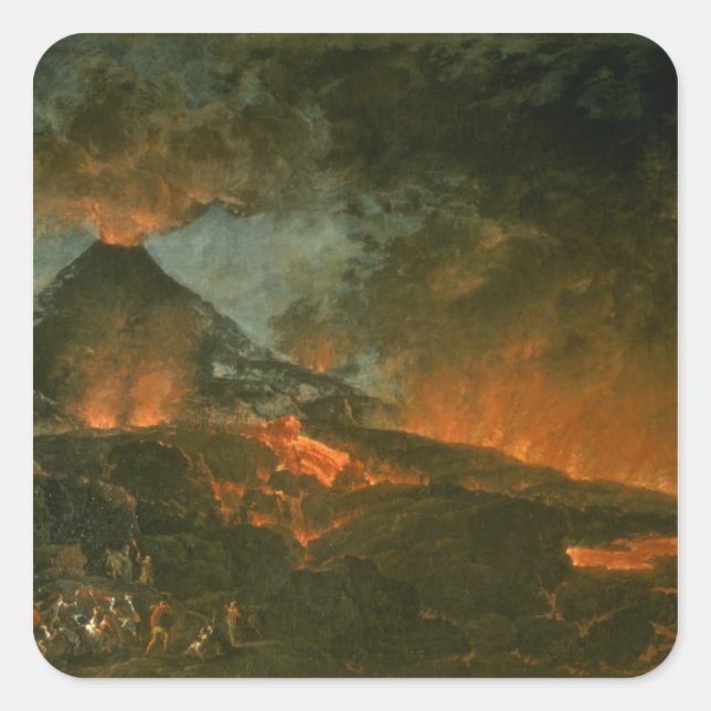 Vesuvius Eruption Quadratischer Aufkleber (Vorderseite)