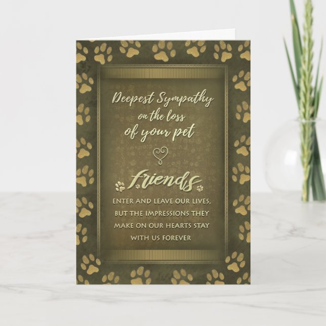 Vet & Business Beileid Pet Brown Gold Card Karte (Vorderseite)