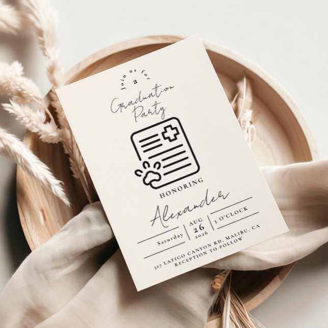 Vet Med Paw Syringe Graduation Party Einladung (Von Creator hochgeladen)